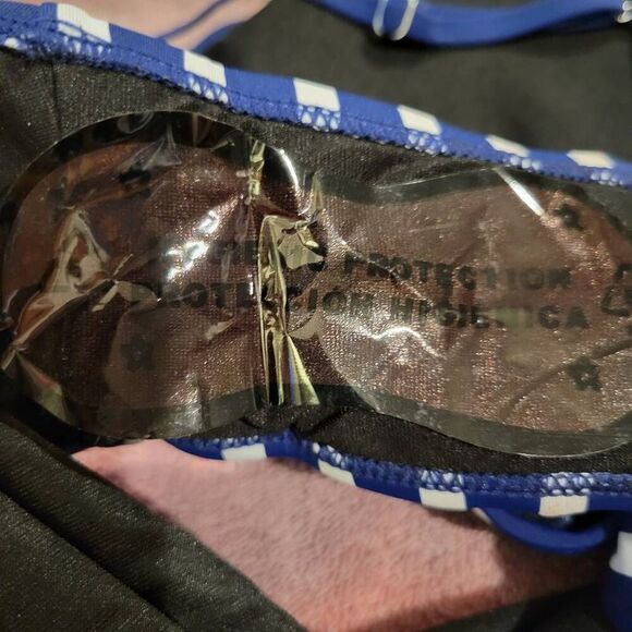 Bikini Sexy Plus Size Blue White Striped BRAND NEW Bathing Swim Suit Two Piece - Picture 10 of 11